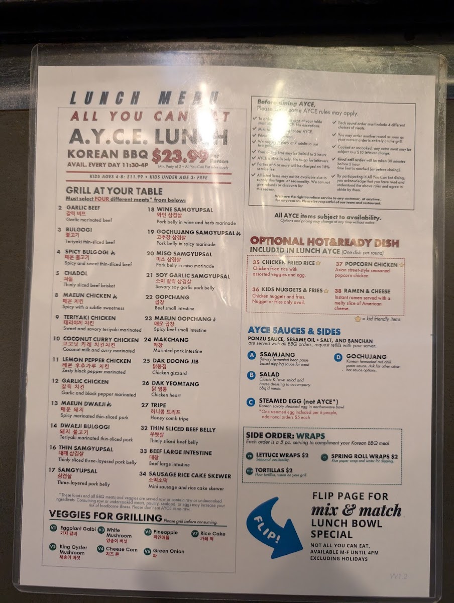 Menu K-Town Korean Bbq Restaurant-1